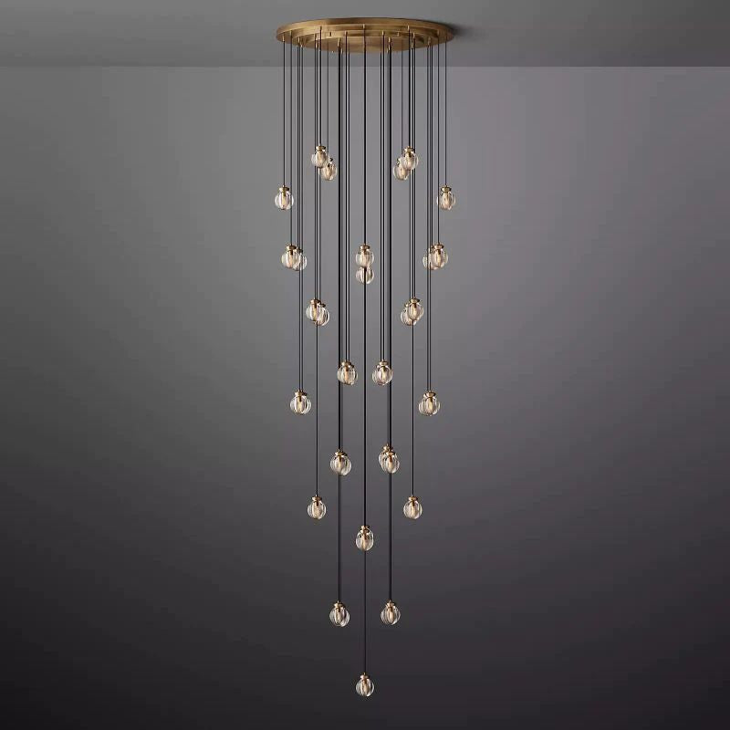 Pearl Round Chandelier 48" For Living Room