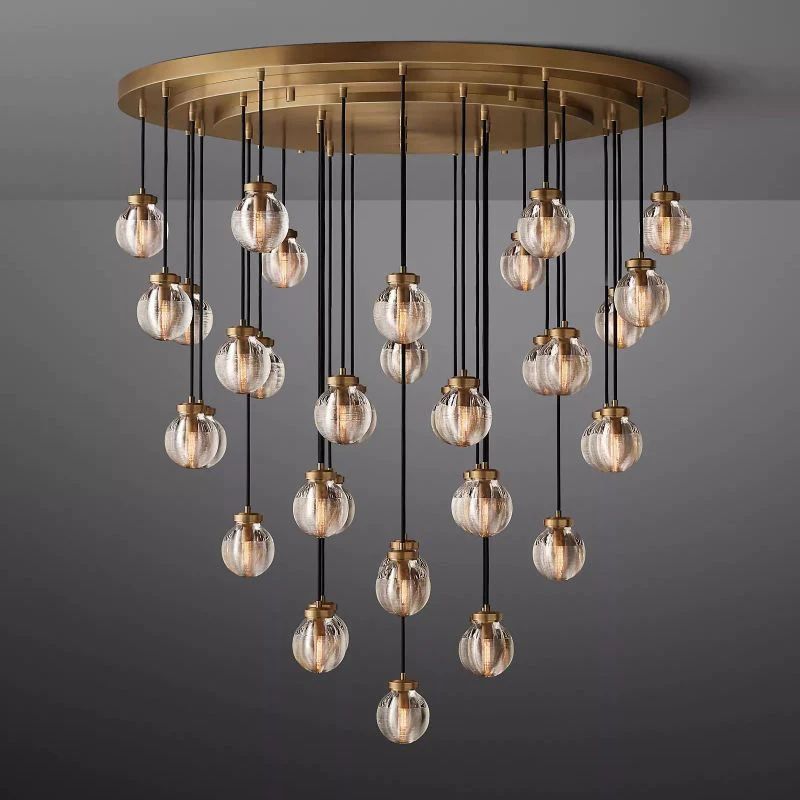 Pearl Round Chandelier 48" For Living Room