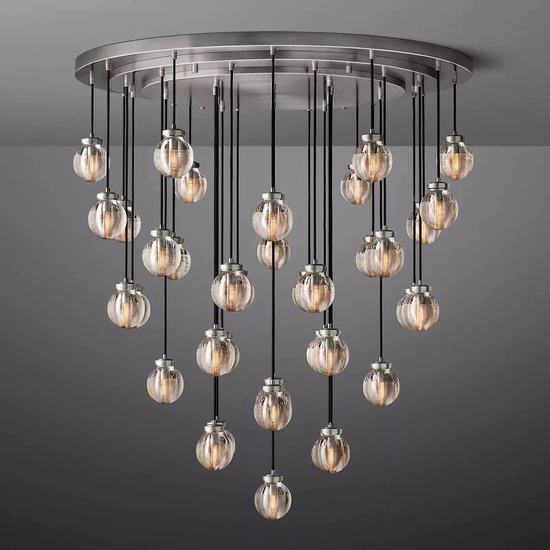Pearl Round Chandelier 48" For Living Room