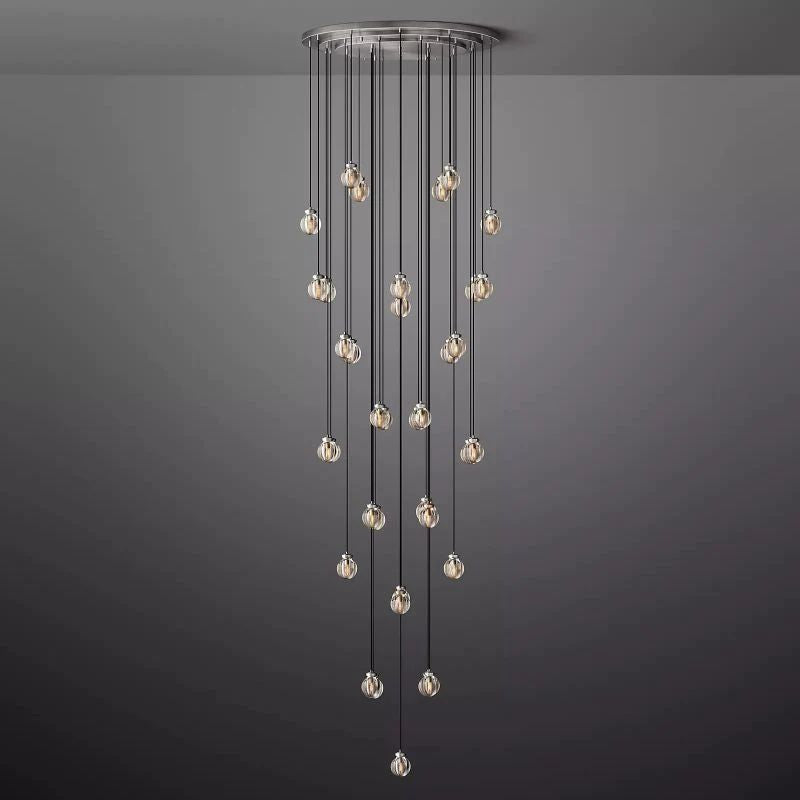 Pearl Round Chandelier 48" For Living Room