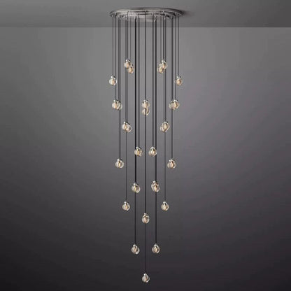 Pearl Round Chandelier 48" For Living Room