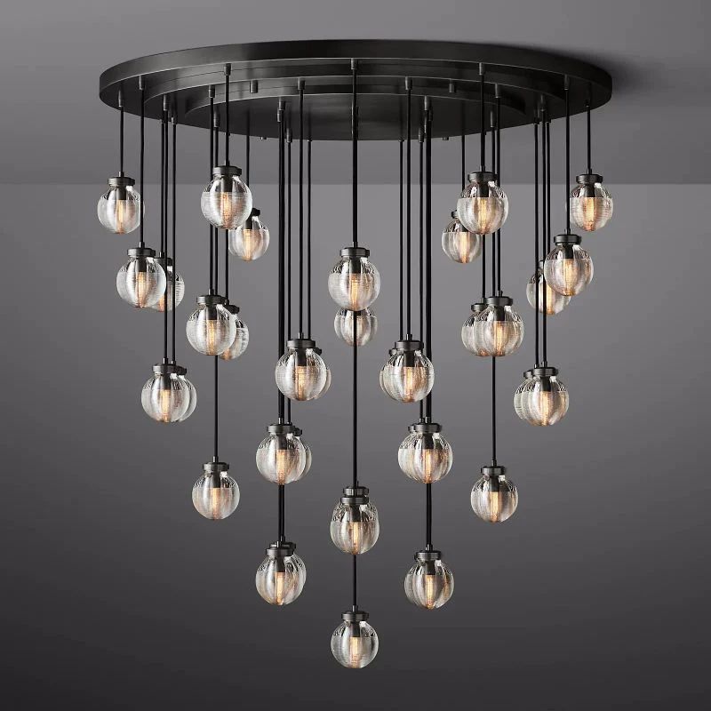 Pearl Round Chandelier 48" For Living Room