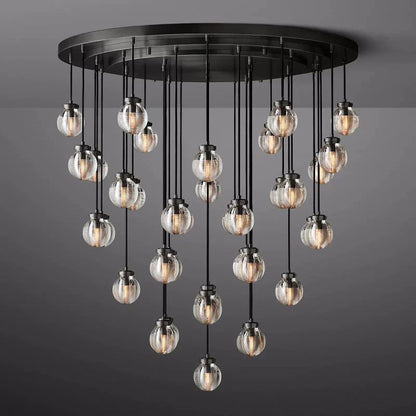 Pearl Round Chandelier 48" For Living Room