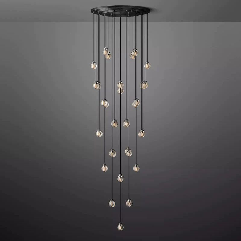 Pearl Round Chandelier 48" For Living Room