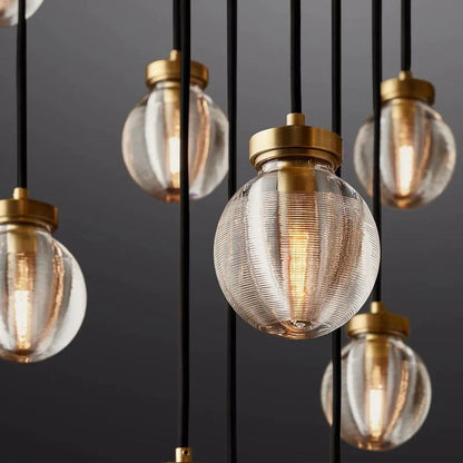 Pearl Round Chandelier 60" For Living Room
