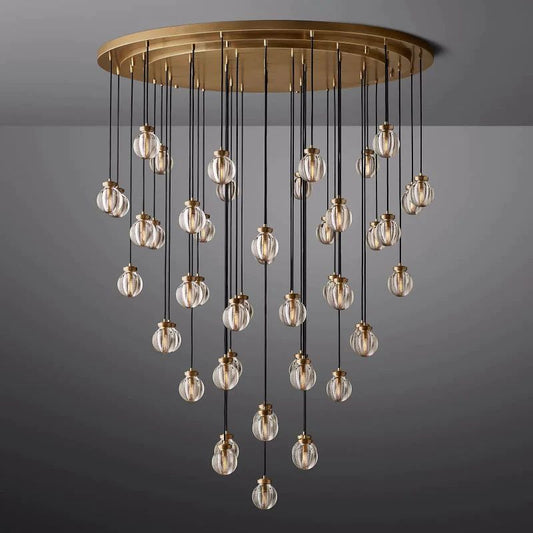 Pearl Round Chandelier 60" For Living Room