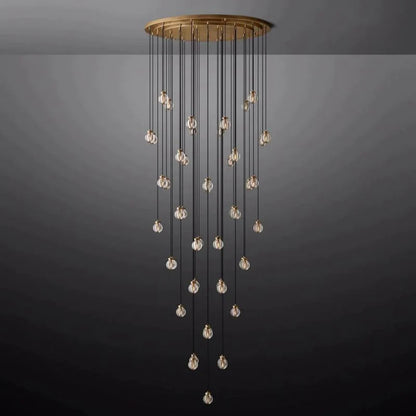 Pearl Round Chandelier 60" For Living Room