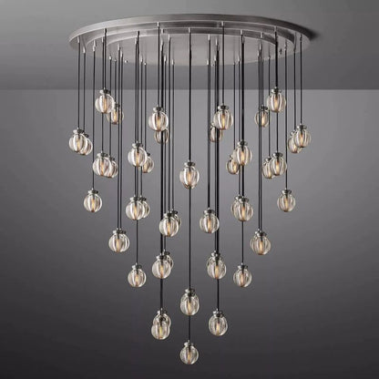 Pearl Round Chandelier 60" For Living Room