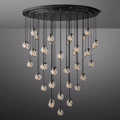 Pearl Round Chandelier 60" For Living Room