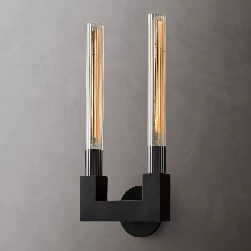 Cannele Glass Double Bedroom Wall Sconce