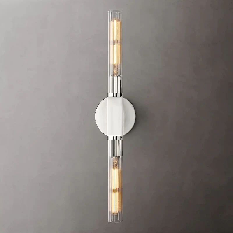 Cannele Glass Linear Bathroom Wall Sconce