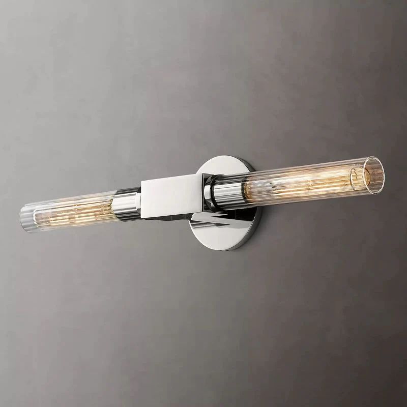 Cannele Glass Linear Bathroom Wall Sconce