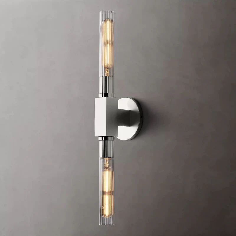 Cannele Glass Linear Bathroom Wall Sconce