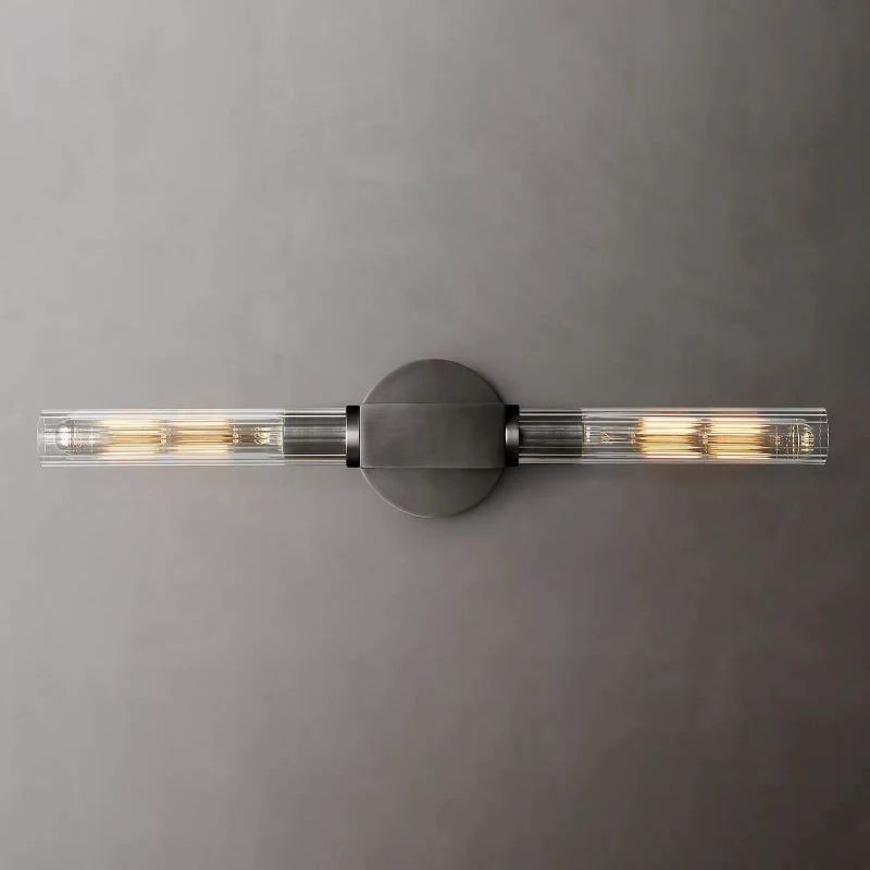 Cannele Glass Linear Bathroom Wall Sconce