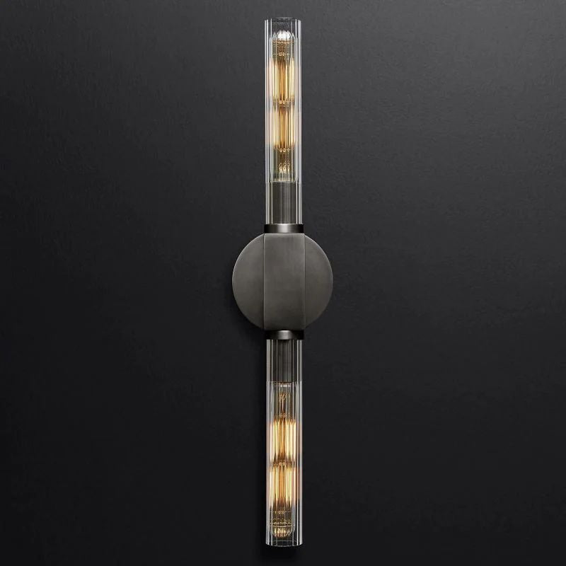 Cannele Glass Linear Bathroom Wall Sconce
