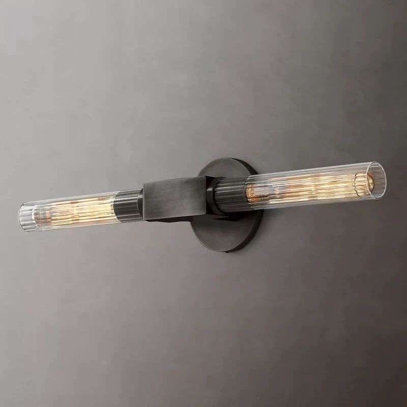 Cannele Glass Linear Bathroom Wall Sconce