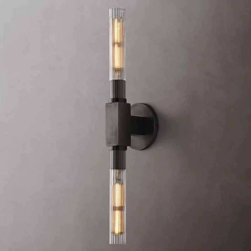 Cannele Glass Linear Bathroom Wall Sconce