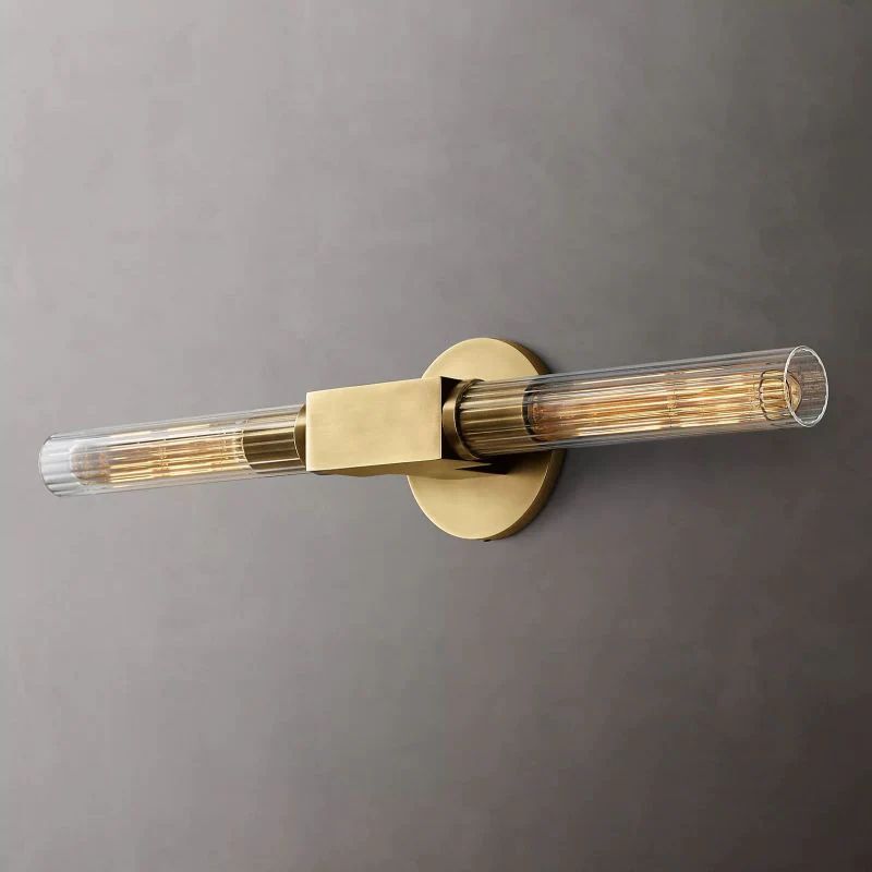 Cannele Glass Linear Bathroom Wall Sconce