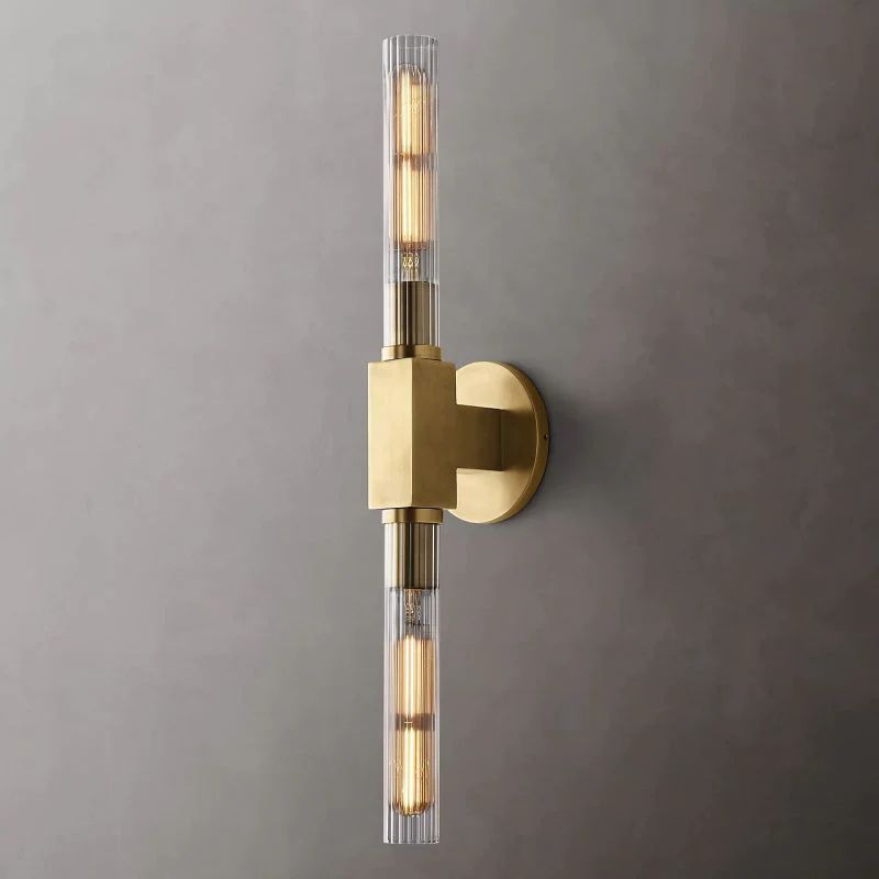 Cannele Glass Linear Bathroom Wall Sconce