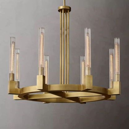Cannele Glass Round Dining Room Chandelier 36"