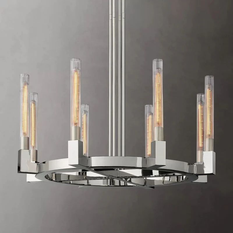 Cannele Glass Round Dining Room Chandelier 36"