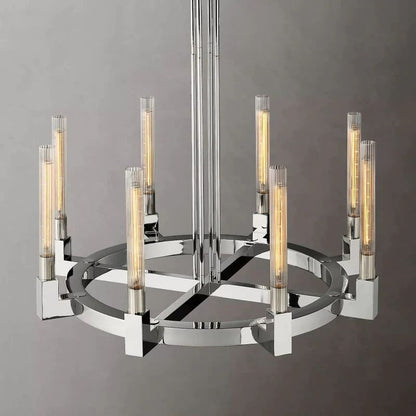 Cannele Glass Round Dining Room Chandelier 36"