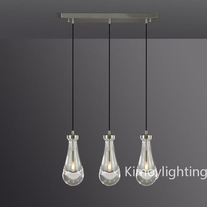 Raindrop Linear Dining Room Chandelier 3 Lights 22"L