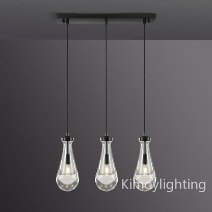 Raindrop Linear Dining Room Chandelier 3 Lights 22"L
