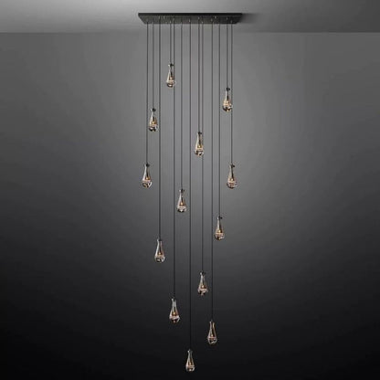 Raindrop Rectangular Dining Room Chandelier 54"