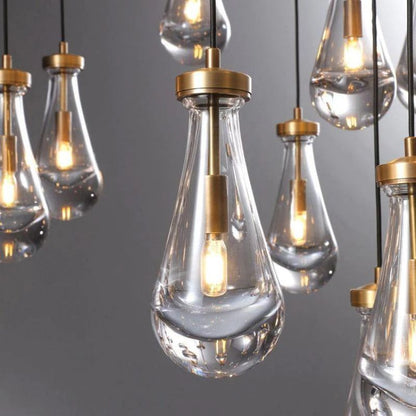 Raindrop Round Living Room Chandelier 60"