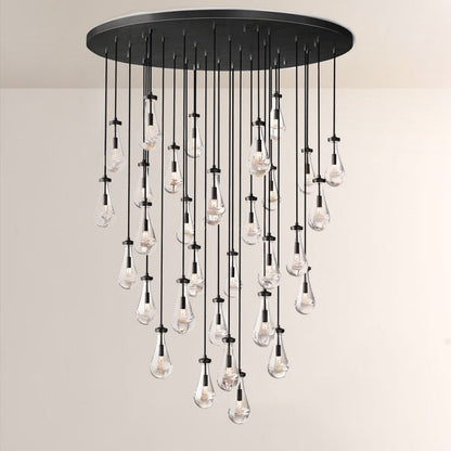 Raindrop Round Living Room Chandelier 60"