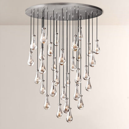 Raindrop Round Living Room Chandelier 60"