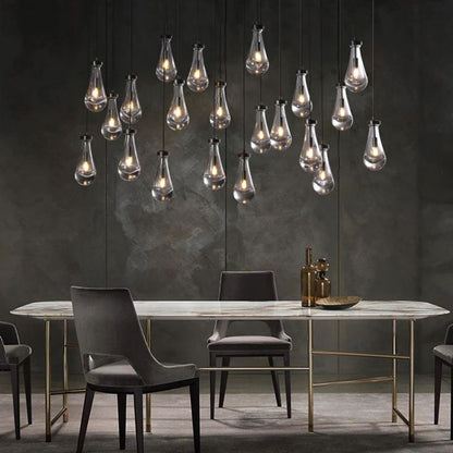 Raindrop Rectangular Dining Room Chandelier 72"