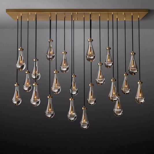 Raindrop Rectangular Dining Room Chandelier 72"