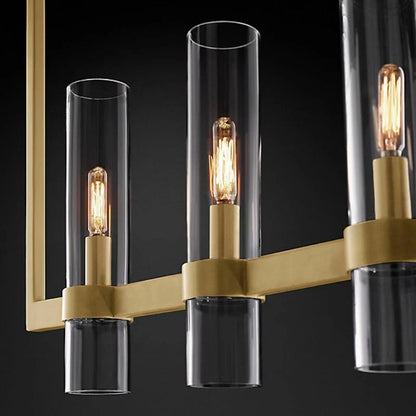 Ravella Blown Glass Linear Dining Room Chandelier 59"