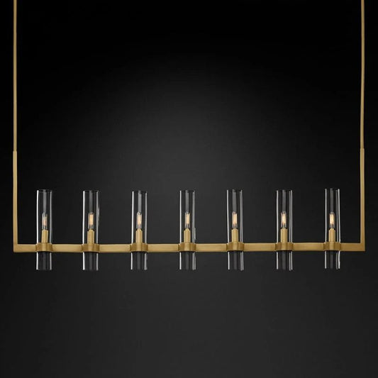 Ravella Blown Glass Linear Dining Room Chandelier 59"