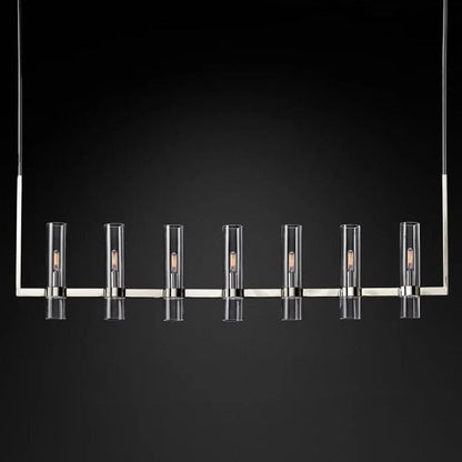 Ravella Blown Glass Linear Dining Room Chandelier 59"