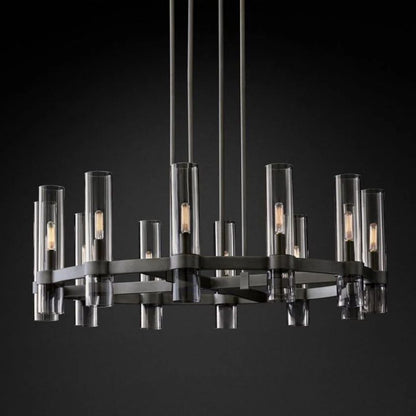 Ravella Blown Glass Round Living Room Chandelier 36"