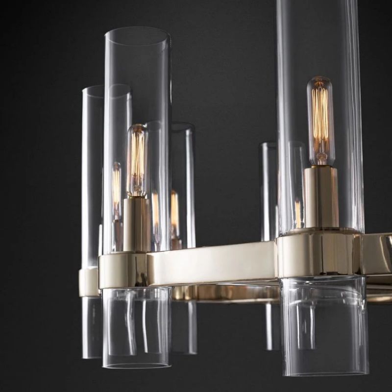 Ravella Blown Glass Round Living Room Chandelier 36"