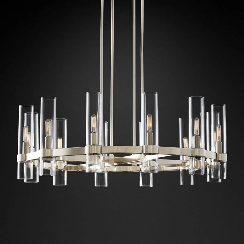 Ravella Blown Glass Round Living Room Chandelier 36"