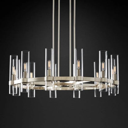 Ravella Blown Glass Round Living Room Chandelier 36"