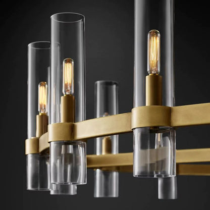 Ravella Blown Glass Round Living Room Chandelier 48"