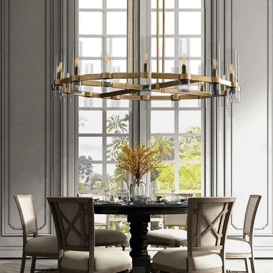 Ravella Blown Glass Round Living Room Chandelier 48"