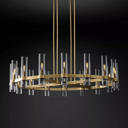 Ravella Blown Glass Round Living Room Chandelier 48"