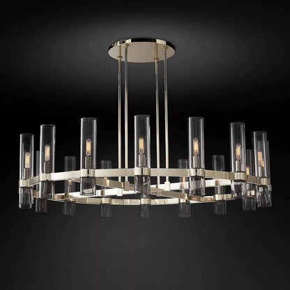 Ravella Blown Glass Round Living Room Chandelier 48"