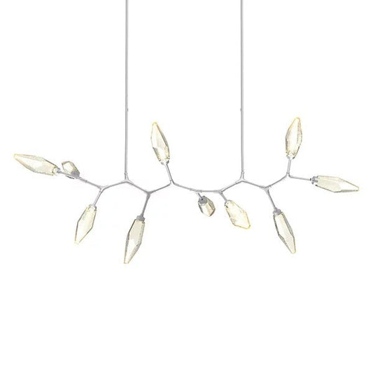 Rock Crystal Modern Branch LED Linear Chandelier