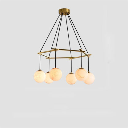Alabaster Modern Round Ball Chandelier