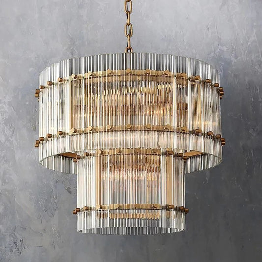 Sanma Two-Tier Luxury Round Living Room Chandelier 22"