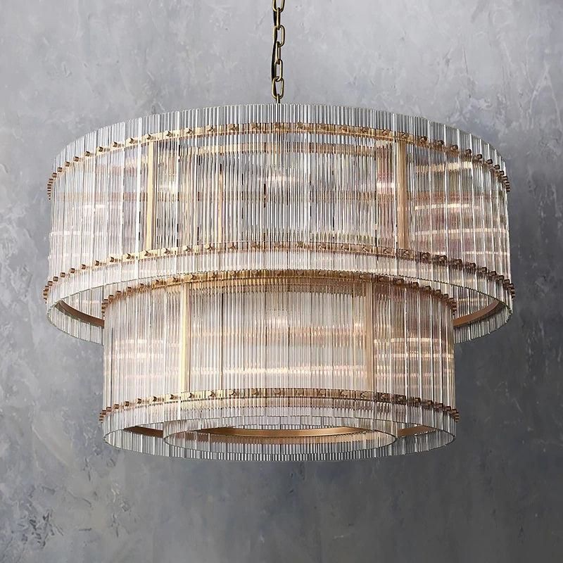Sanma Two-Tier Luxury Round Living Room Chandelier 48"