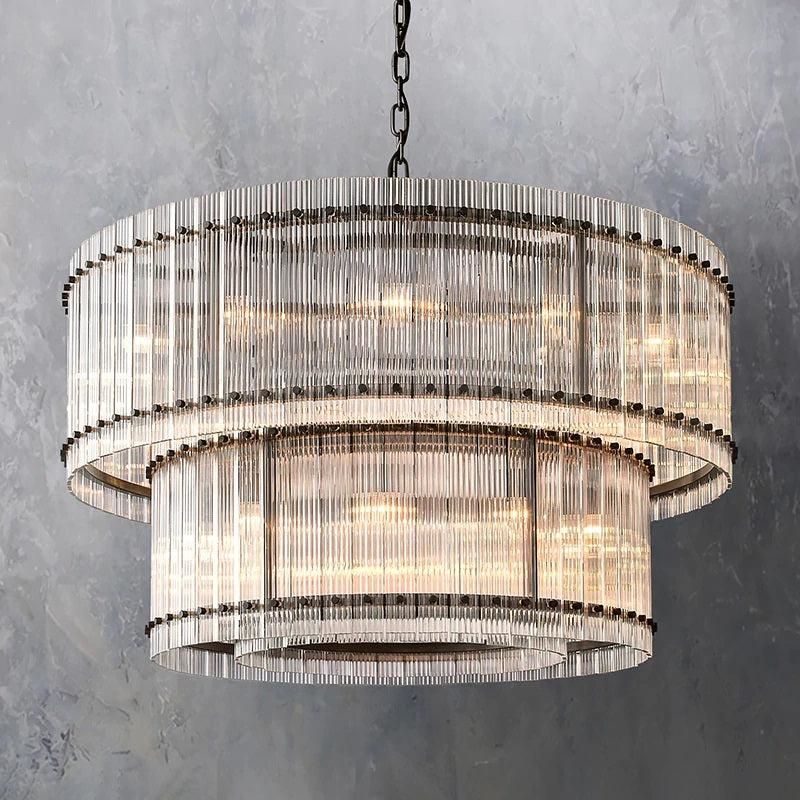 Sanma Two-Tier Luxury Round Living Room Chandelier 48"